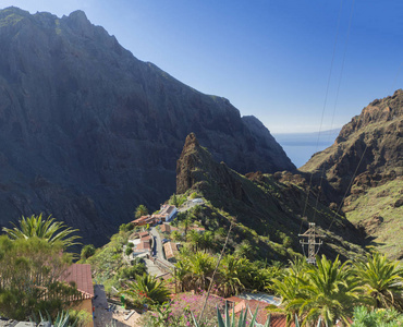 加那利群岛, 特内里费岛视图 pitoresque Masca 村与 o