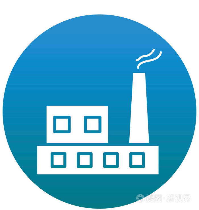 烟囱工厂隔离矢量图标可以很容易地修改或编辑