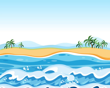 平空海滩背景插图
