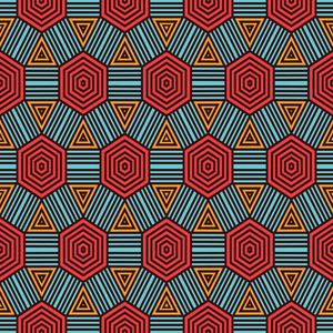 炫彩几何无缝花纹 grunge 效果炫彩几何无缝重复矢量曲线波浪花纹纹理