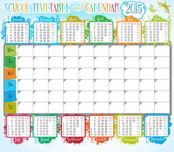日历和学校的时间表