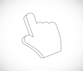 光标轮廓指针光标-3d 轮廓图标照片