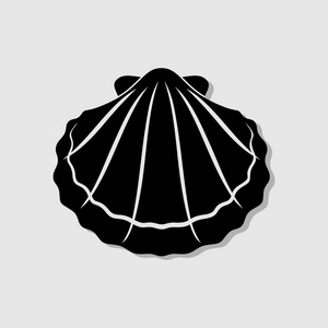 海滩平面图贝壳, 贝类平面图标的应用程序和网站.矢量插图照片