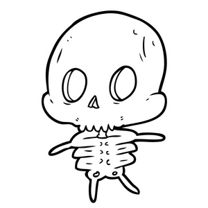 可爱卡通骨架的矢量图解照片