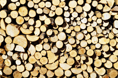 木柴, 堆积在一个柴垛