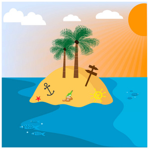 海岛卡通图片-海岛卡通素材-海岛卡通插画-摄图新视界