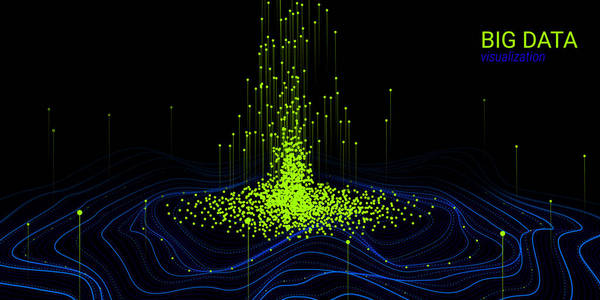 波形3d 抽象背景。大数据可视化