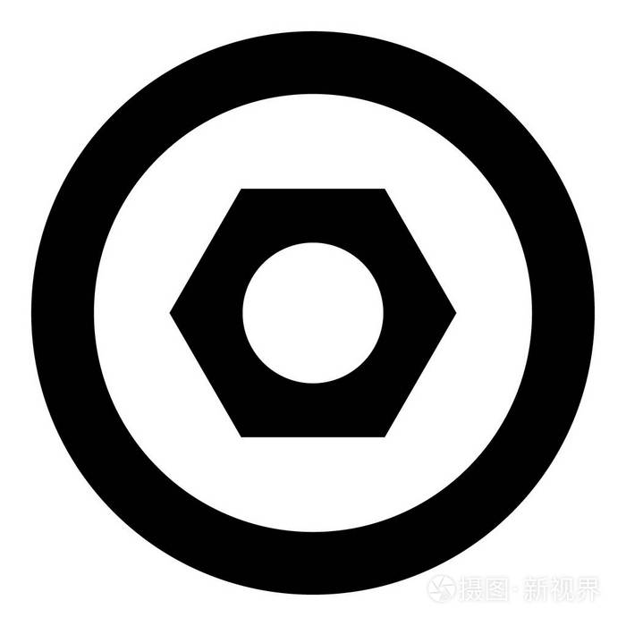 圆角螺母图标黑颜色插画-正版商用图片07ho1d-摄图新视界