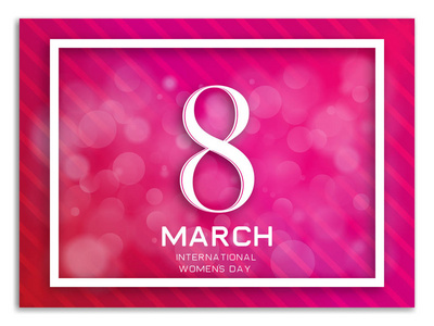 3月8日矢量插图海报模板剪纸风格与题词3月8日国际妇女节创作背景