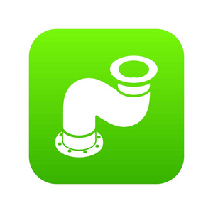 部分排水绿色连接管道图标绿色矢量照片