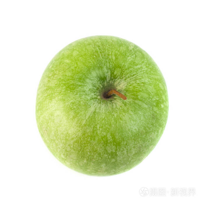 孤立在白色背景上的一个绿色苹果