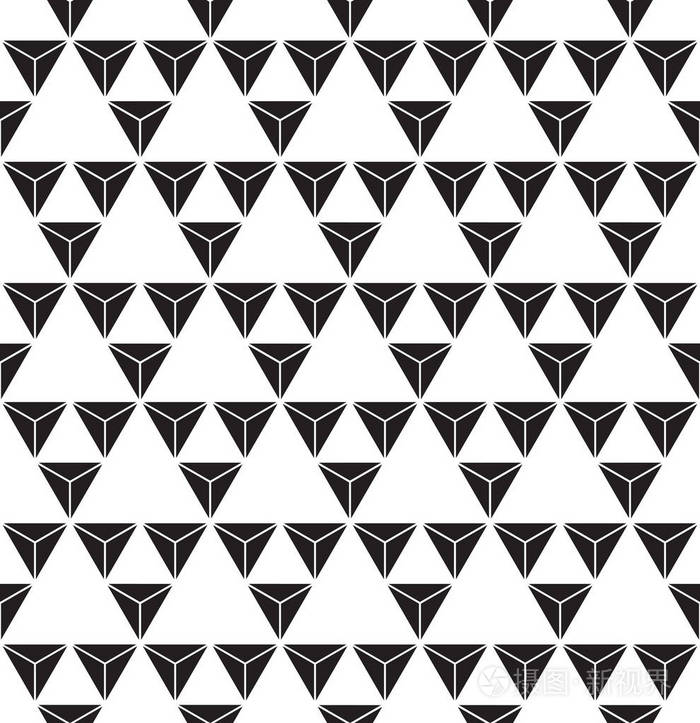 无缝抽象几何三角形形状构面模式.三角形纹理背景