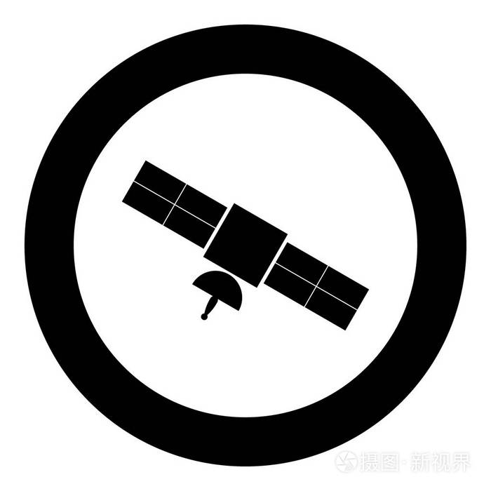 卫星图标黑颜色圆圈