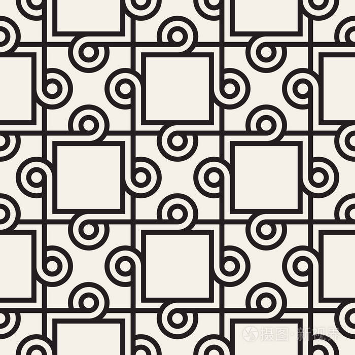 矢量无缝几何图案简单的抽象线格子重复元素时尚背景