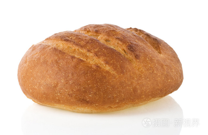 一块面包上白色隔离