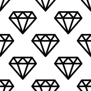 时尚钻石图案, 抽象形状无缝矢量背景, 几何单色装饰照片