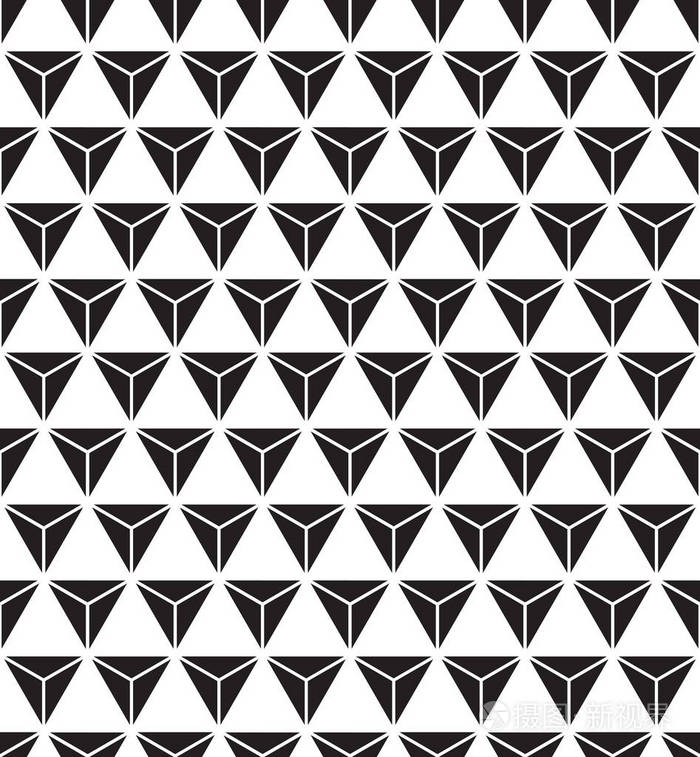 无缝抽象几何三角形形状构面模式.三角形纹理背景