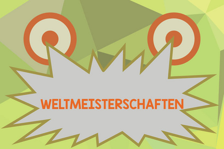 写笔记显示 Weltmeisterschaften。商业照片展示世界锦标赛世界杯赛事