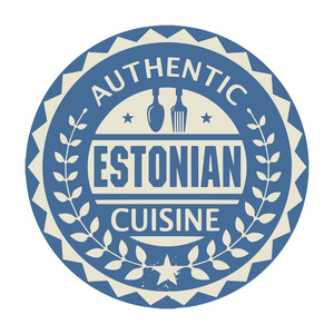 抽象的图章或标签与文本爱沙尼亚美食