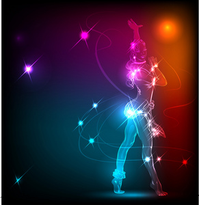 跳舞的女孩散发的光芒图片