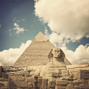 在埃及狮身人面像