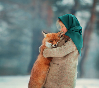 冬天的女孩和狐狸