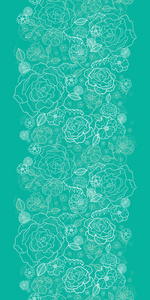 翡翠绿色花卉艺术线条垂直无缝图案背景