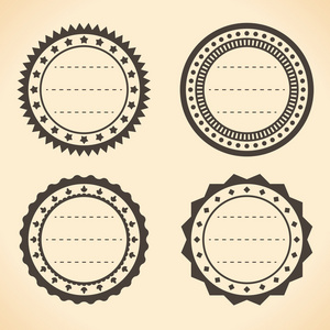 空白复古圆质量标签矢量图