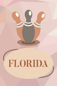 写笔记显示佛罗里达州。在美国东南部地区的商业照片展示国家阳光明媚的地方海滩
