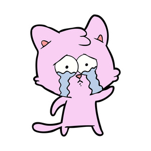 卡通猫哭的矢量例证照片