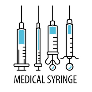 医用注射器线图标