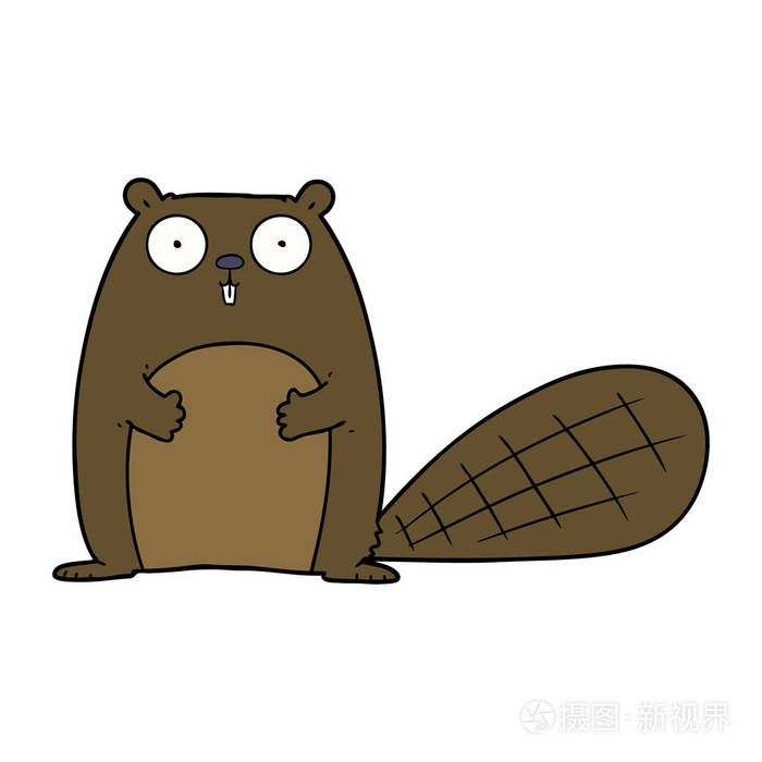 矢量图的卡通海狸