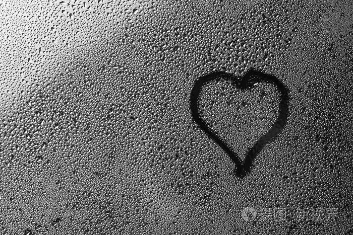 玻璃镜子上的水滴