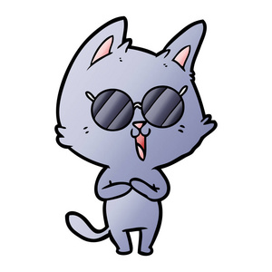 墨镜猫图片 墨镜猫素材 墨镜猫插画 摄图新视界