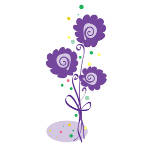 三朵紫花的组成