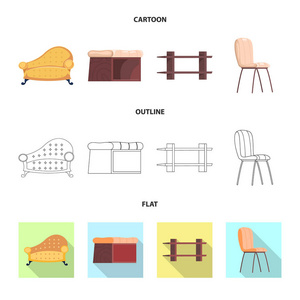 家具和公寓标识的矢量设计。网站家具和家庭股票符号的收集