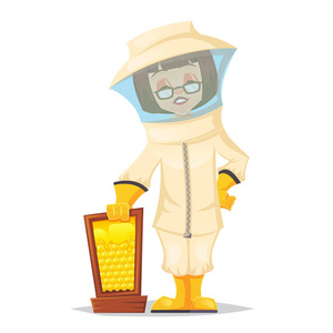 蜂园.矢量平卡通插画 eps10照片