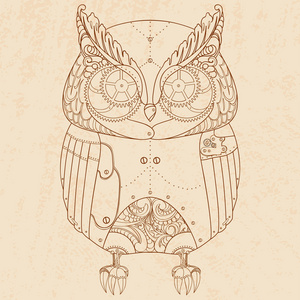 蒸汽朋克猫头鹰照片