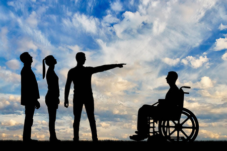 残疾人在社会上的歧视概念照片