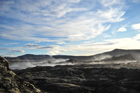 冰岛。Krafla 熔岩场