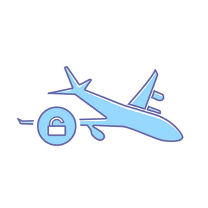 飞机飞行飞机运输旅行解锁图标图片