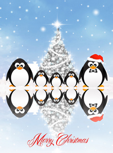 企鹅在圣诞节