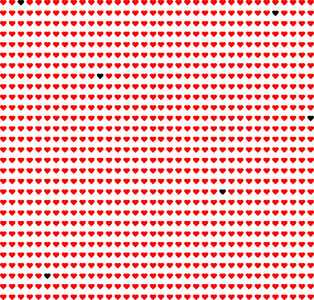 红色的心在白色背景。矢量