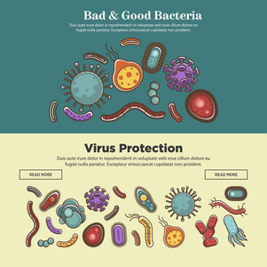 细菌医学或病毒疾病预防信息的平面设计