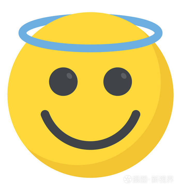 快乐的表达与光环显示天使 emoji 表情