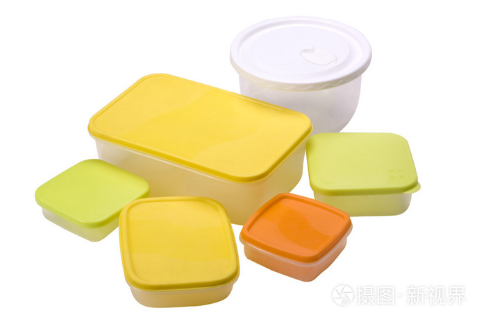 各种各样的塑料容器的集合