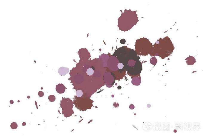 抽象水彩水彩画手绘油漆飞溅污渍白色背景