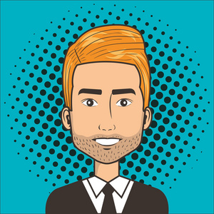 人脸在卡通流行艺术漫画风格照片