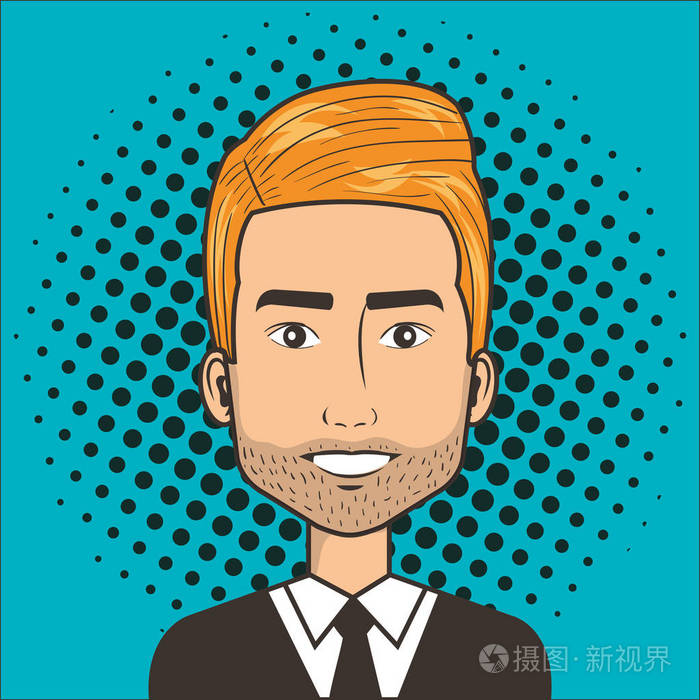 人脸在卡通流行艺术漫画风格