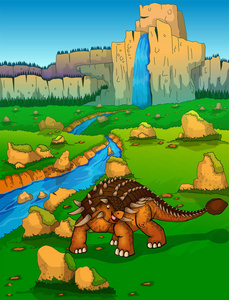 自然背景下的 Ankylosaur
